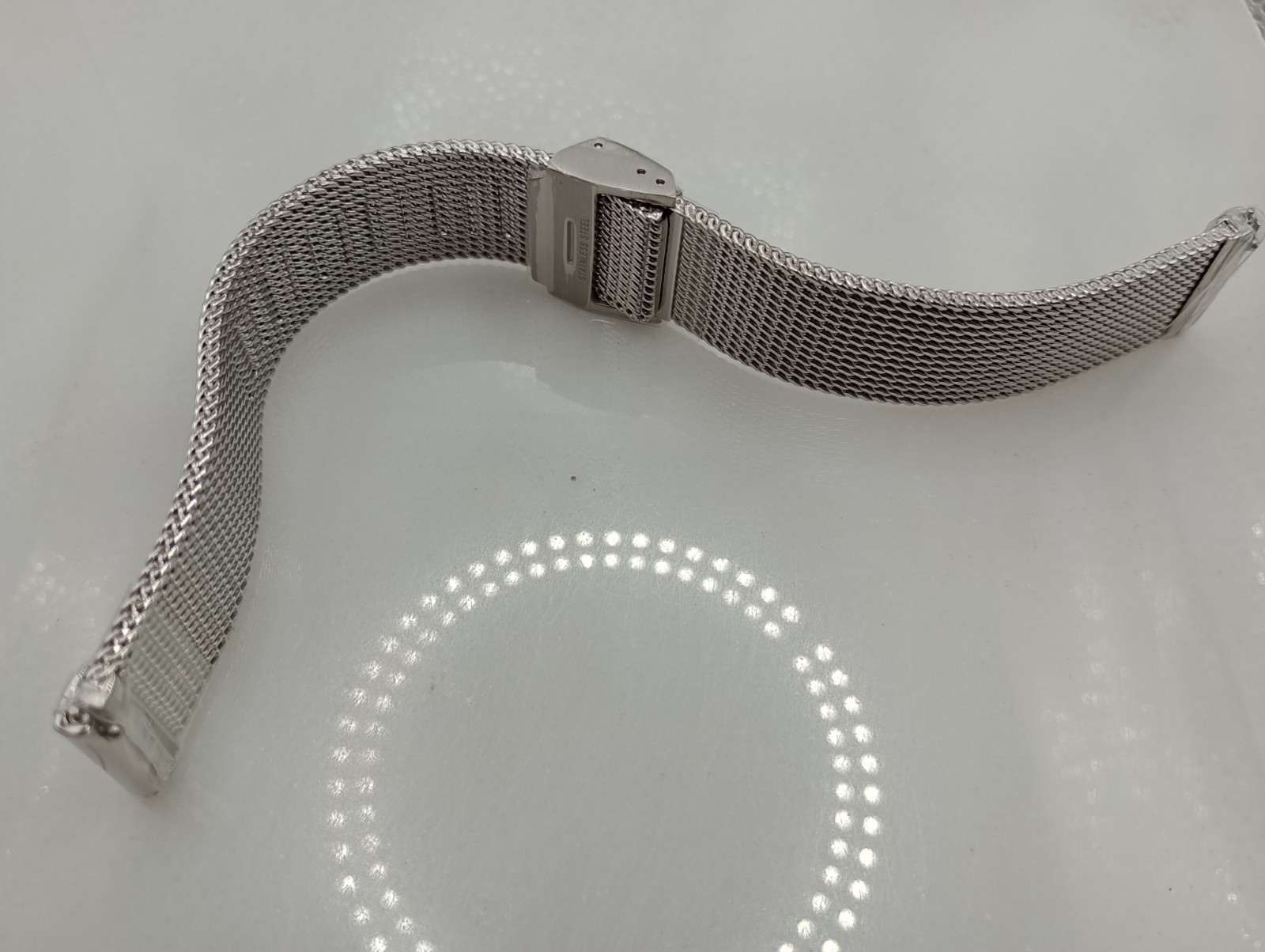 New 18mm Watchgecko Oblique Milanese Mesh Stainless Watch Strap Bracelet 6B356