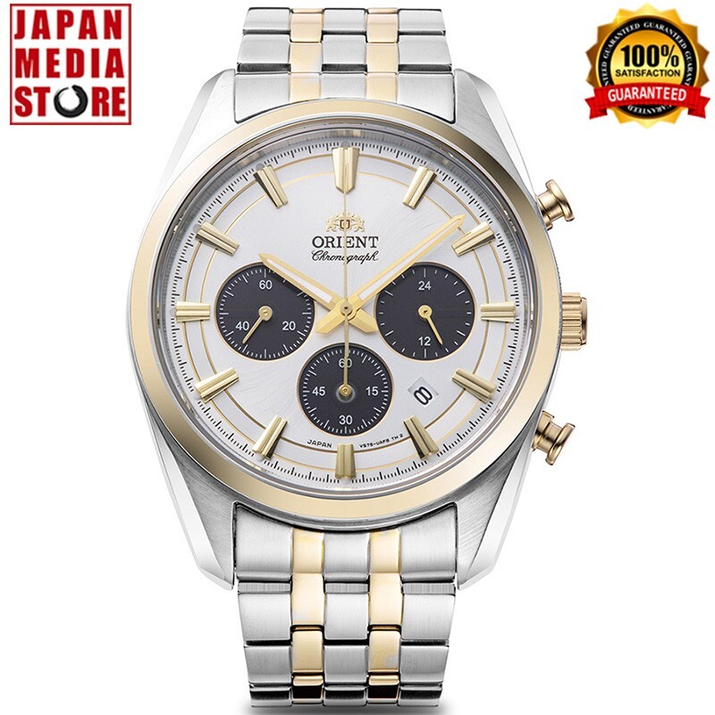 Orient Contemporary RN-TX0302S Panda White Solar Analog Chronograph Men Watch