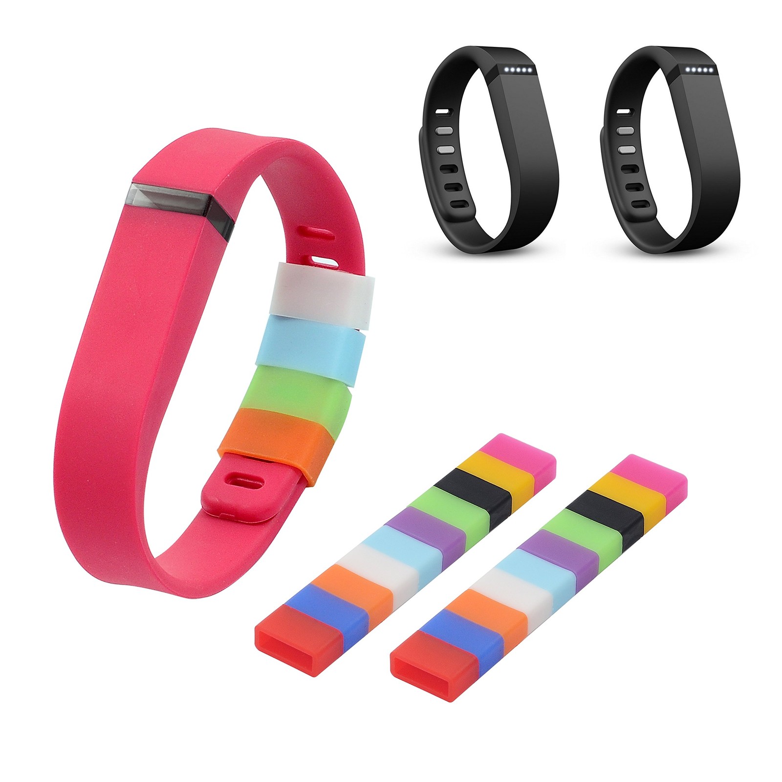 20Pcs Protective Silicone Fastener Rings Holder, Mixed-Color Small