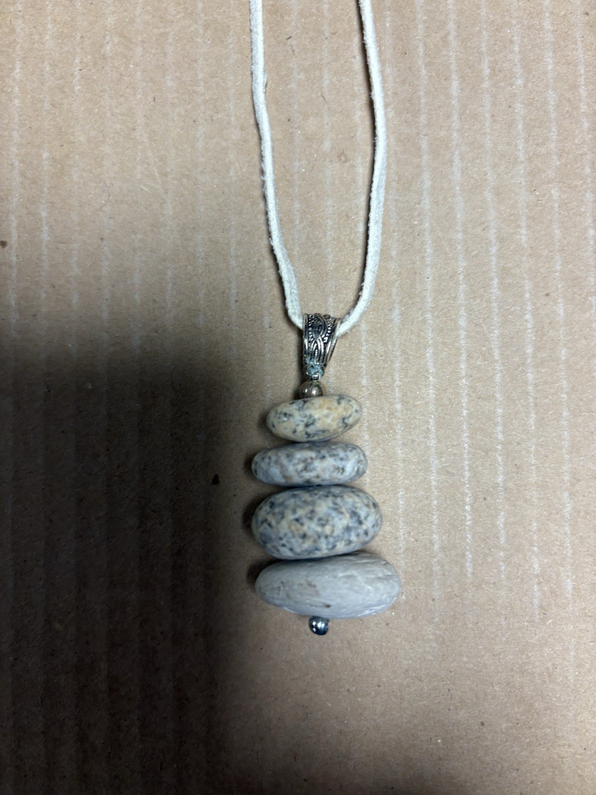 Beach Stone Cairn Necklace, Stones From The Shores Of Lake Superior
