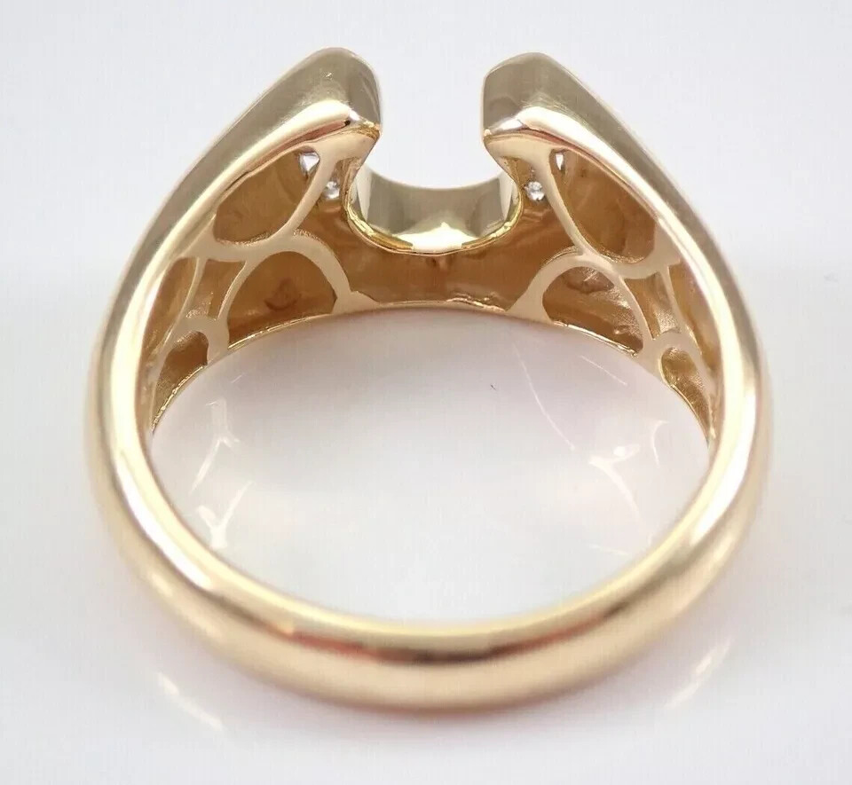 1.00Ct Lab Created Diamond Men’s Wedding Horseshoe Ring 14K Yellow Gold Plated