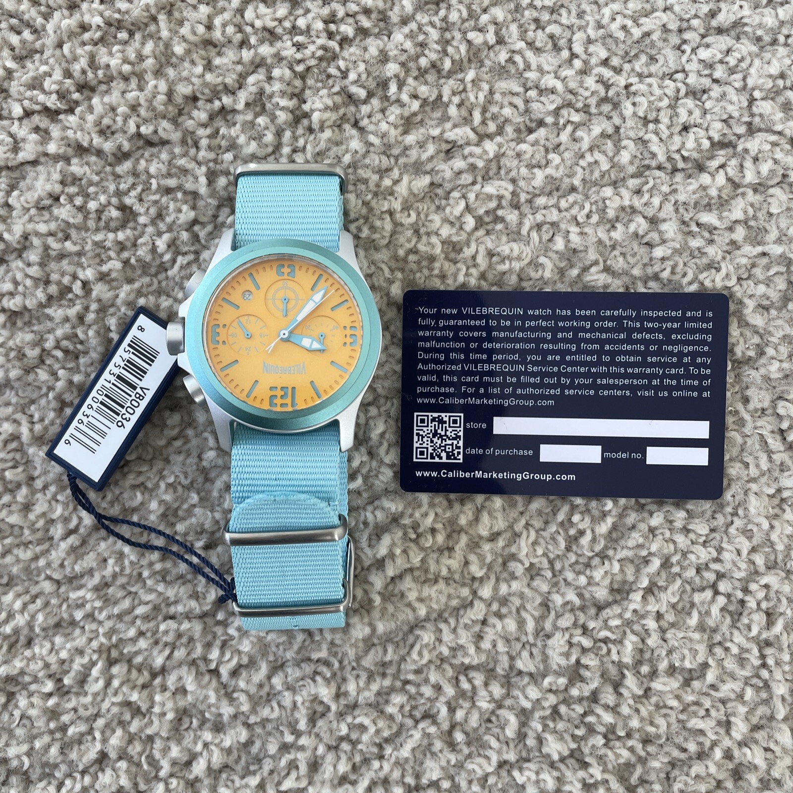 NWT Vilebrequin LIMITED EDITION Chronograph Watch In Box – New Battery – Blue