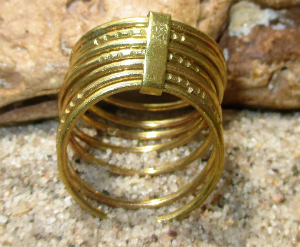 Brass Seven-Day Blessing Ring Spinner Ring Handmade Ring Antique Ring For Women