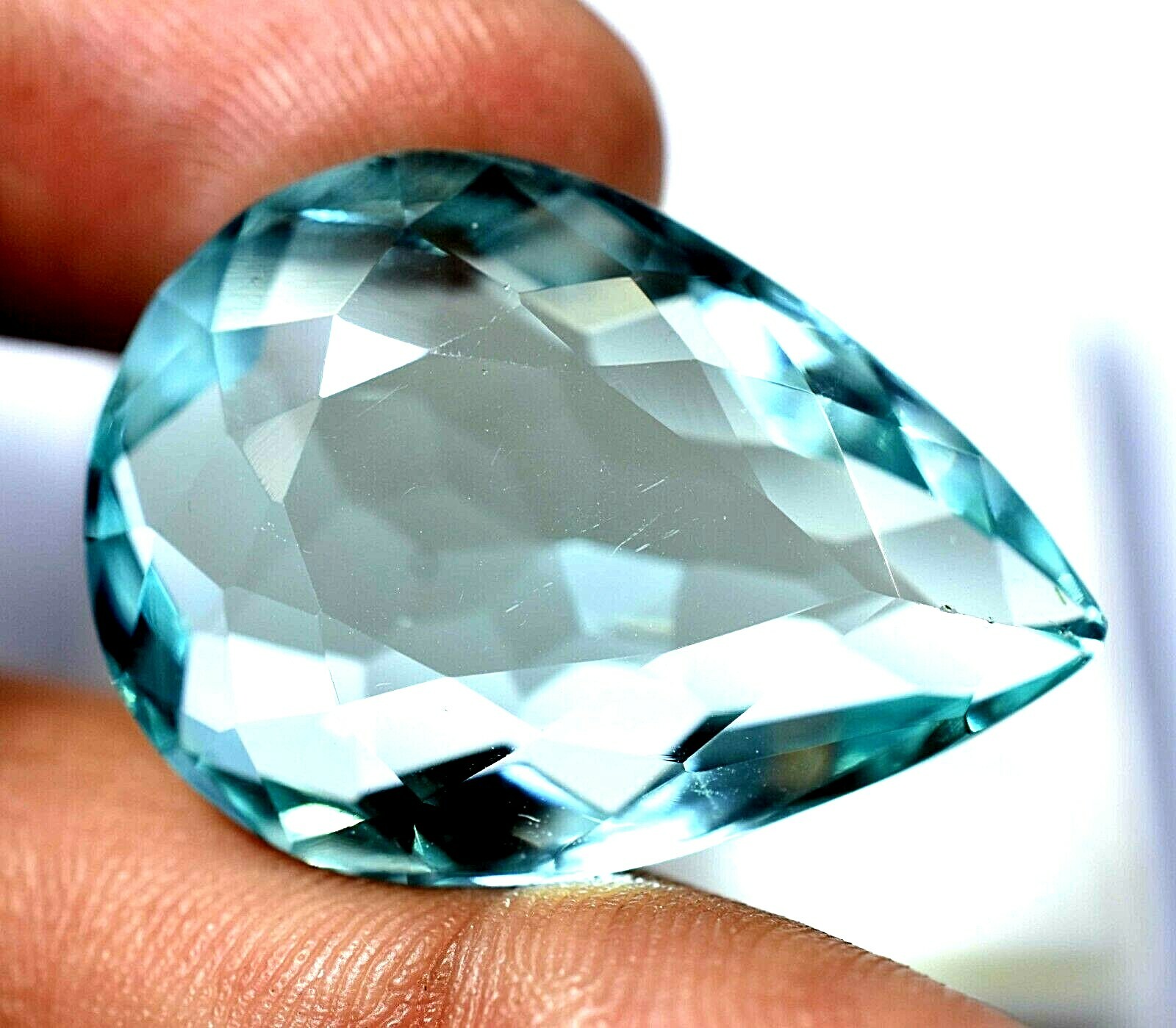 Lab Created AAA+ 48.45 Ct Blue AQUAMARINE Top Quality GGL Certified Gemstone