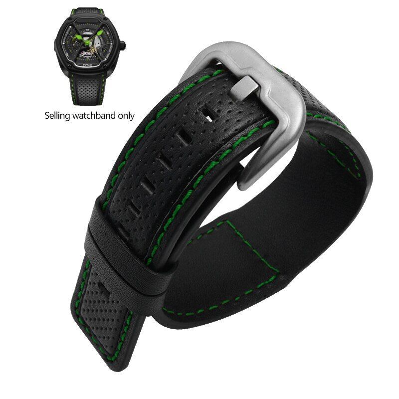 Genuine Leather Watch Band Fit For Dietrich Suunto OTC-AO1 OT-3 Stitches Belt