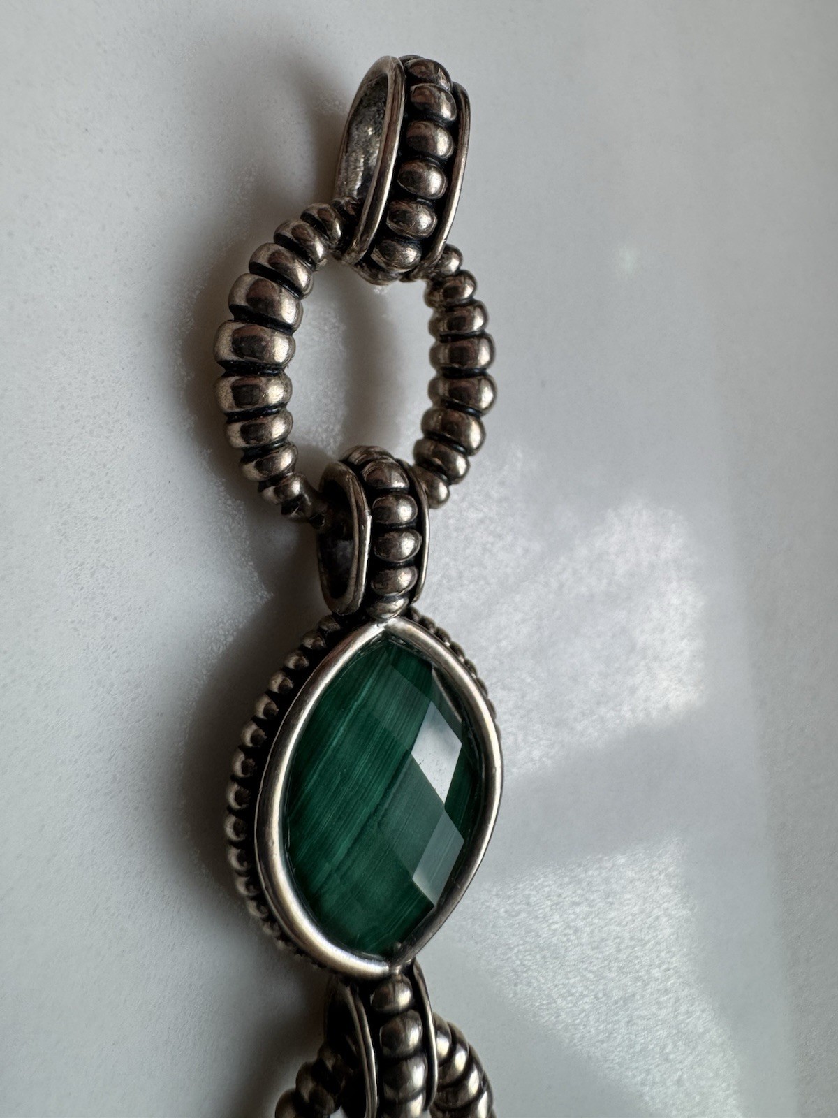 LAGOS Malachite and Quartz Doublet Venus Link Bracelet Sterling Silver 925