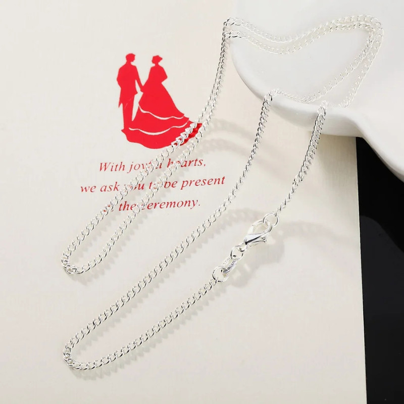 Genuine 925 Sterling Silver Curb Chain Necklace Lobster Clasp 16″-30″ Gifts UK