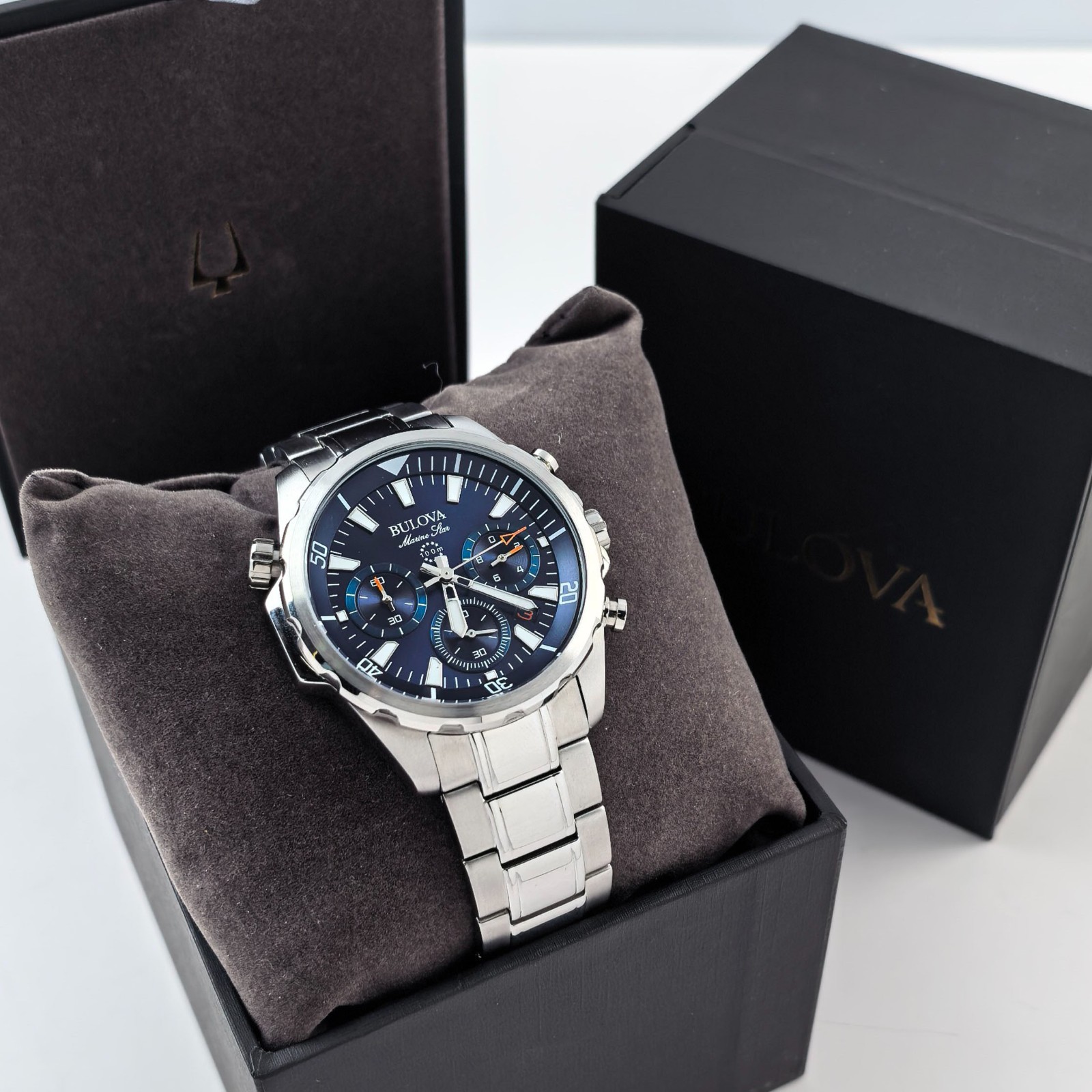 Bulova Classic Marine Star Blue Dial Chronograph Men’s Quartz Watch 96B256