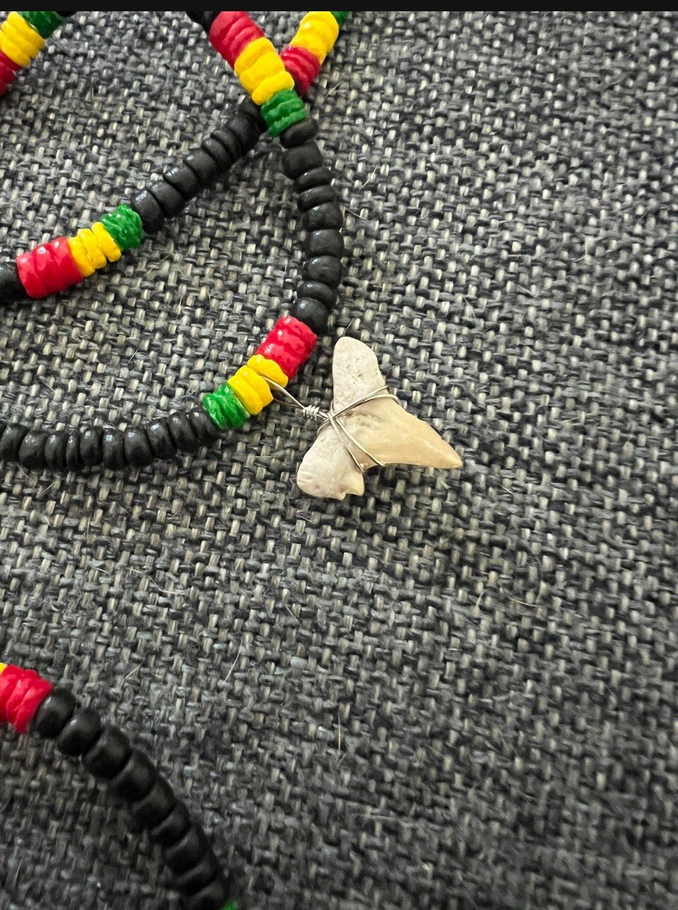 Lot Of 8 Shark teeth necklace Jamaica rasta Tooth Genuine Fósil