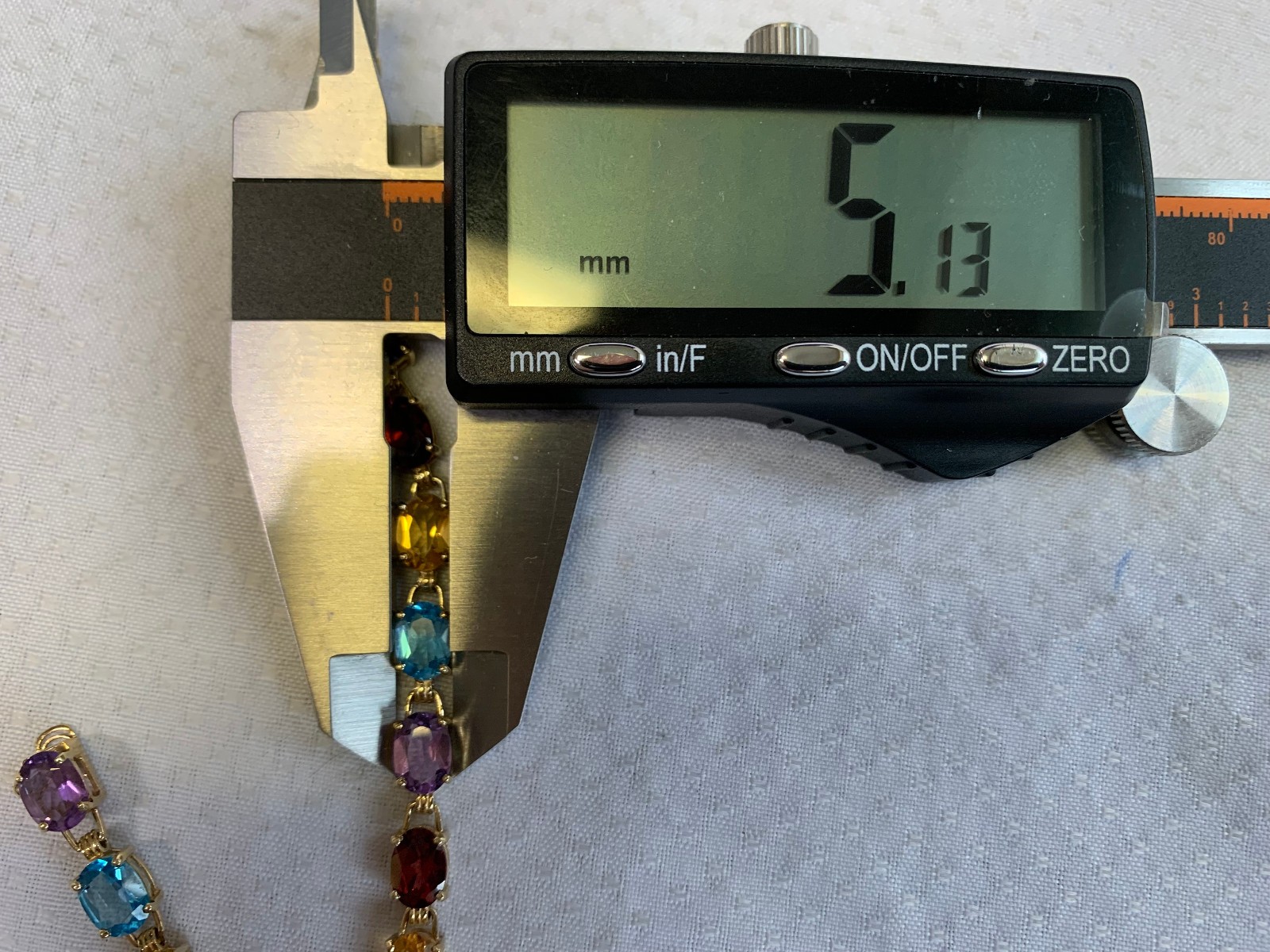 10K Yellow Gold Bracelet 7.69g Fine Jewelry 7″ Multicolor Stones *READ*