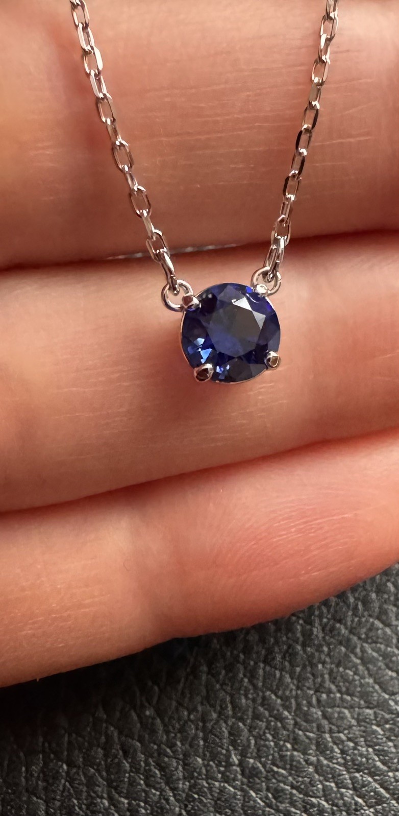 Genuine Swarovski Stilla Attract Pendant Necklace, Rhodium Plated, Blue, NEW