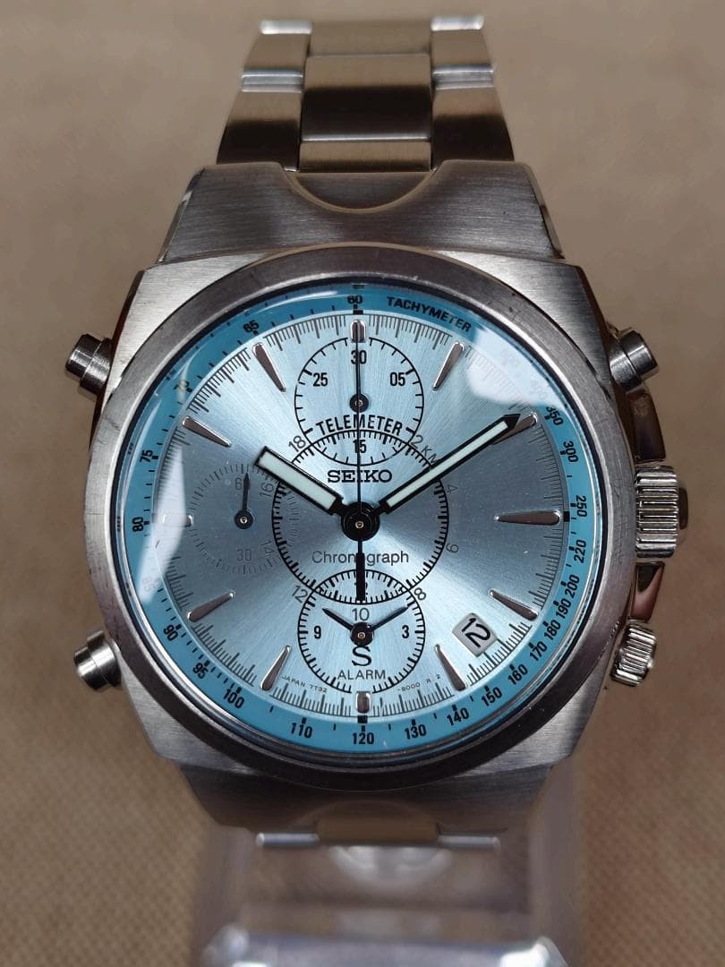 Seiko 7T32-9000 Chronograph Watch Wrist 17.5cm