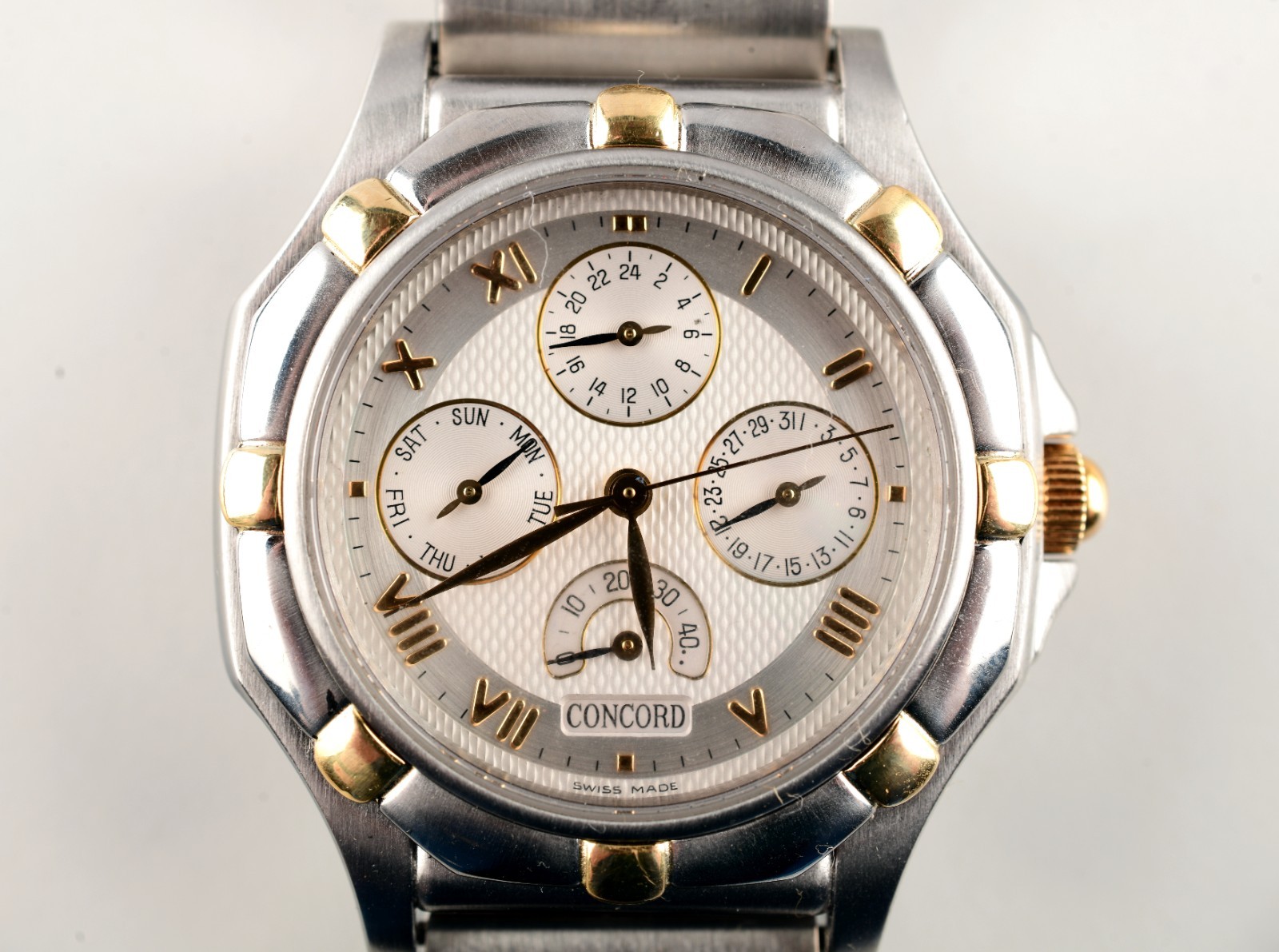 *Concord Saratoga Authomatic GMT Power Reserve Men’s Two Tone Stainless St Watch