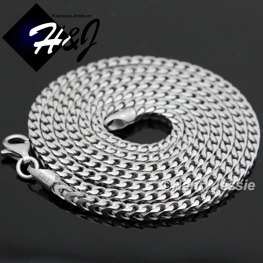 30″MEN WOMEN 925 STERLING SILVER 2.5MM FRANCO BOX CURB LINK CHAIN NECKLACE*SN5
