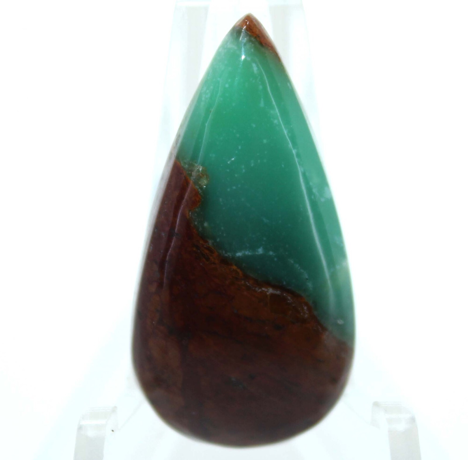 24.50 Cts Green Bio Chrysoprase Gemstone Pear Cabochon Loose Gemstone 31x16x6 mm