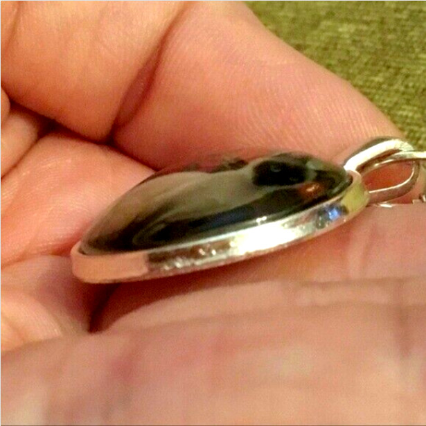 VERY RARE BLACK CAT PSYCHIC WITCH ART Pendant 925 Sterling Silver 20″ Necklace