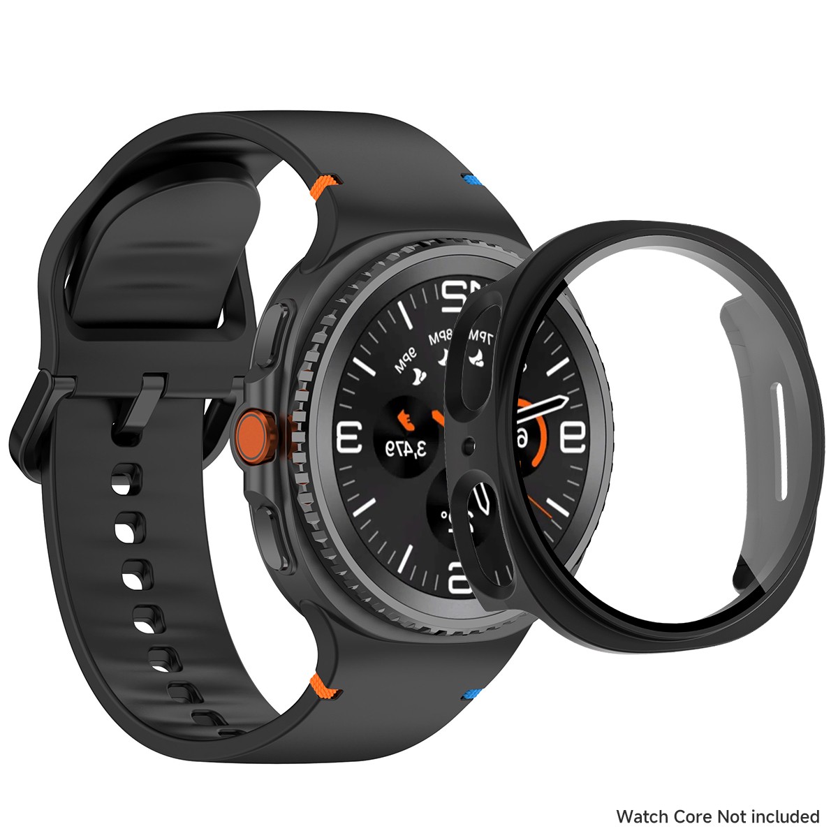 For Samsung Galaxy Watch 8 40/44mm Silicone Watch Band Strap with PC Case Cover