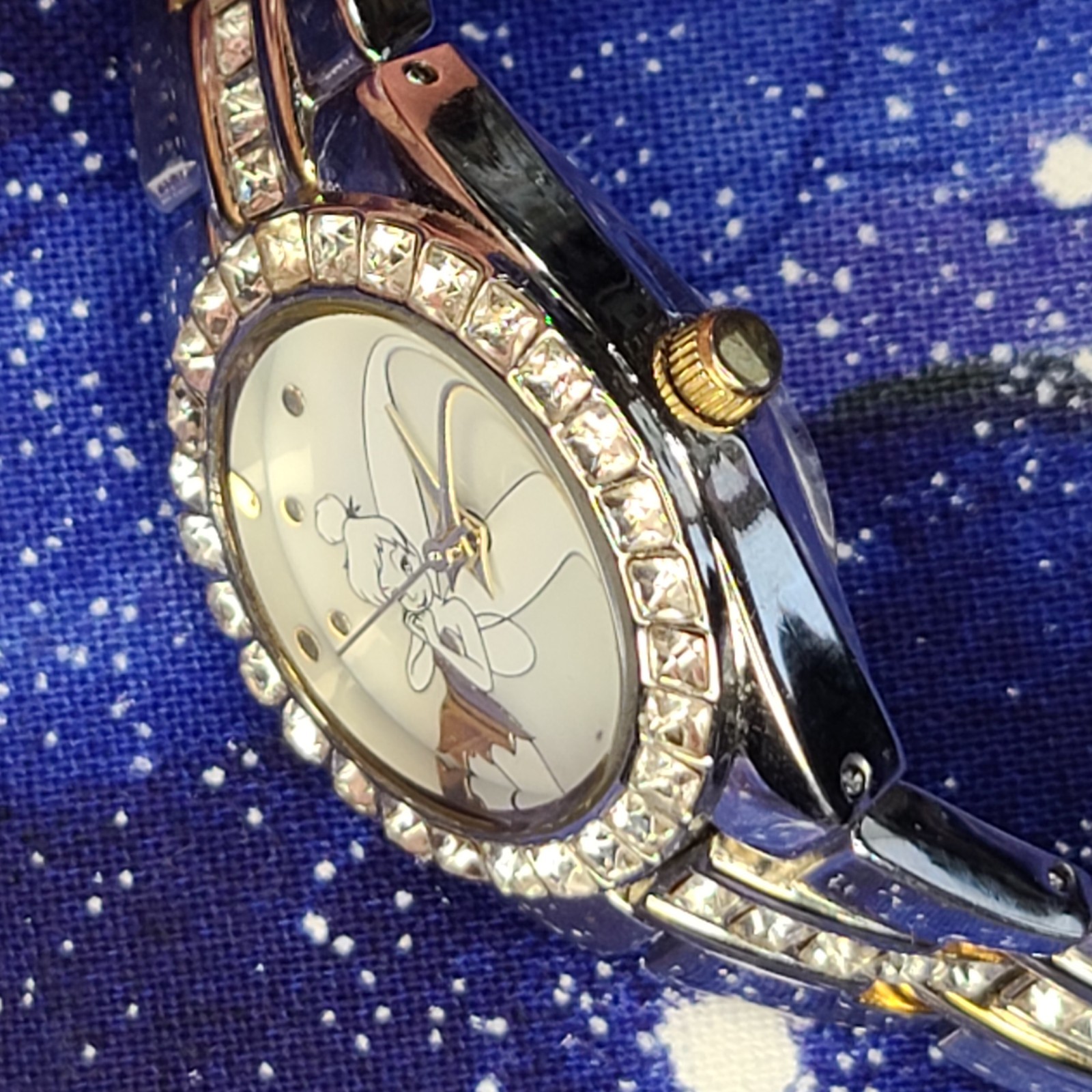 Vtg Disney Tinkerbell Couture Crystal Dress Watch MOP Face Ready To Wear | Video