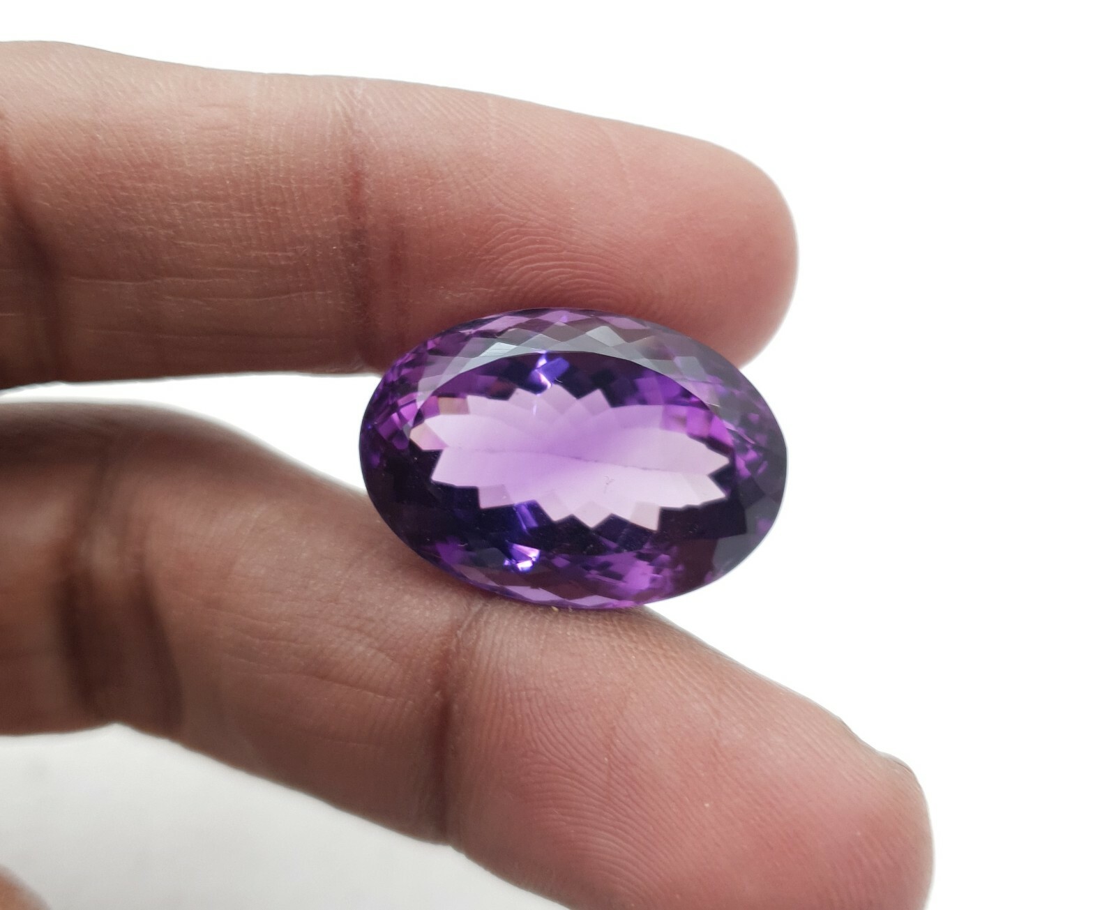 30 CT Natural Amethyst Oval Cut Loose Gemstone 16.40×23 MM ~GTL Certified