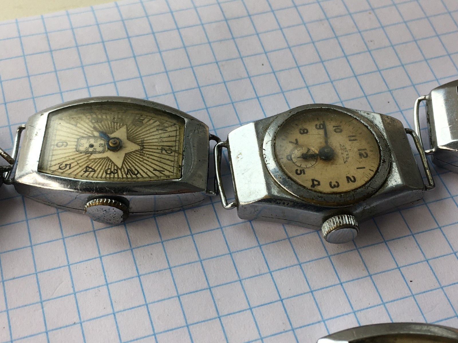 Lot of 10 Soviet Vintage ZVEZDA USSR Women mechanical Wristwatch for parts