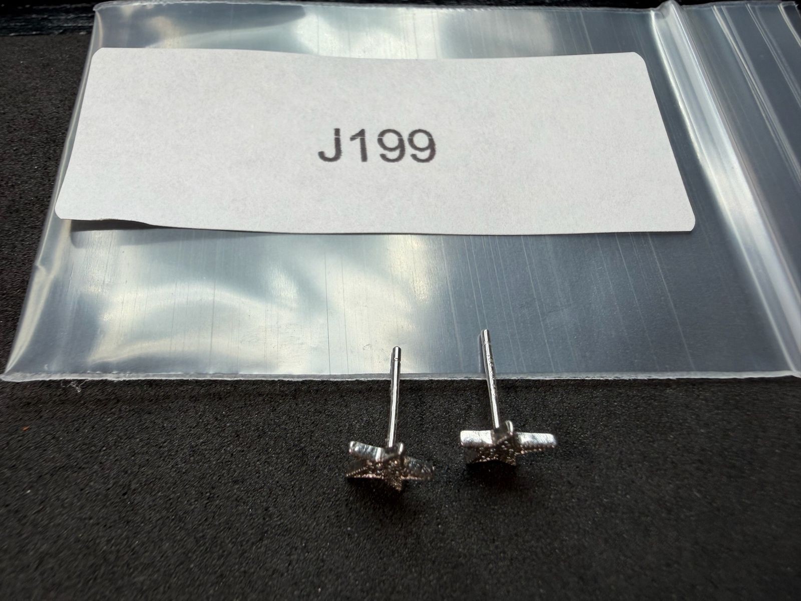 0.57g Vintage Sterling Silver 925 Star Shaped Earrings Sparkly Dainty Studs