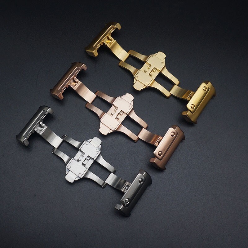 Stainless Steel Butterfly Buckle Watch Accessories 18mm 21mm for Cartier Santos
