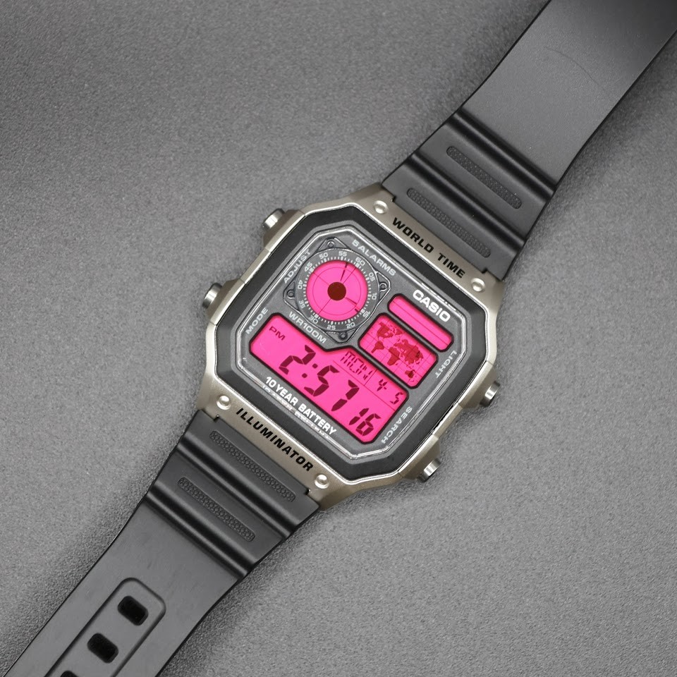 PINK | CASIO AE-1200WHD Royale | World Time Watch | Mod 🩷