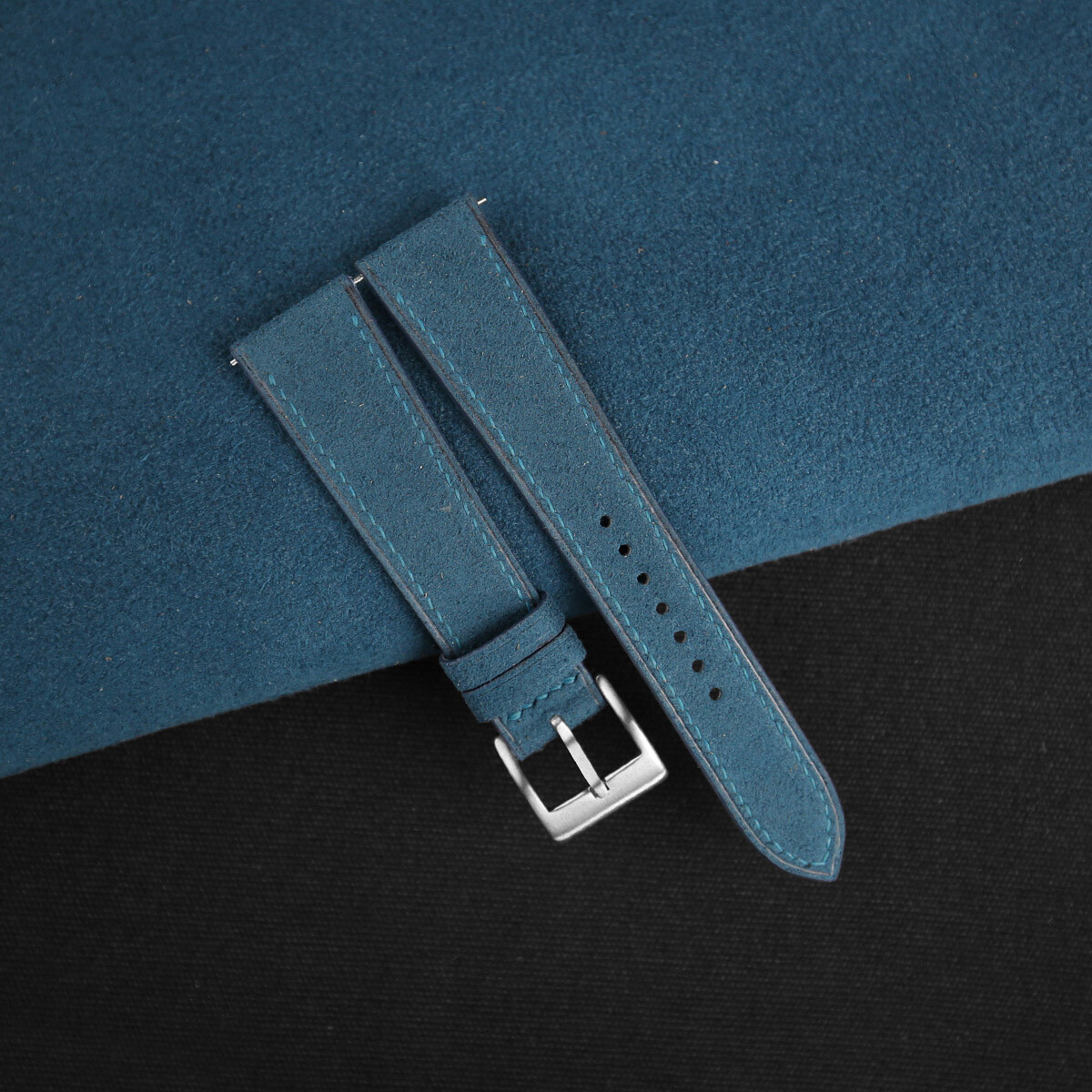 Aqua Green Alcantara Leather Watch Strap Band 18mm 20mm 22mm