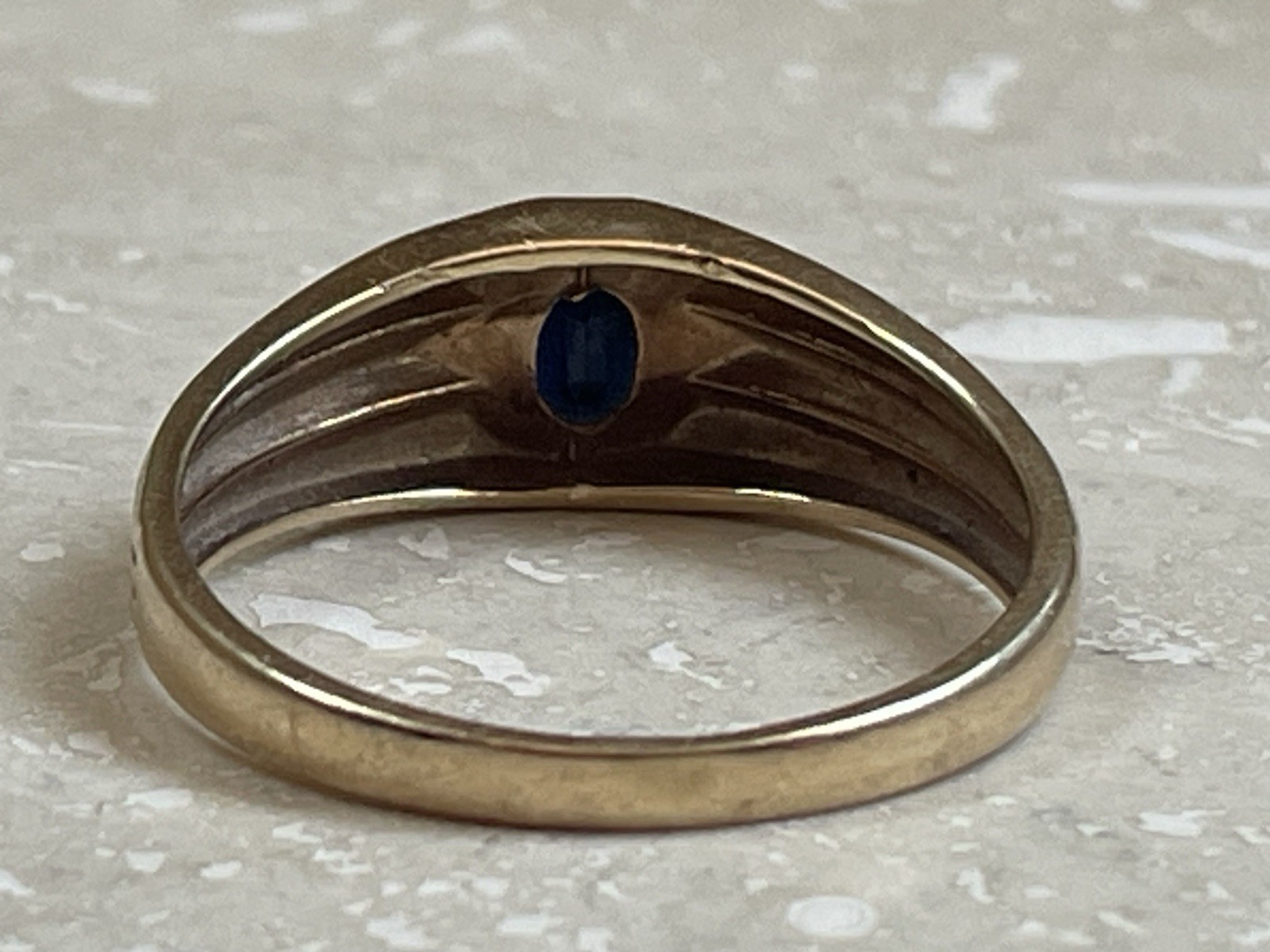 Vintage Men’s 10K Solid Yellow & White Gold Oval Black Onyx Ring Magic Glo Sz 11