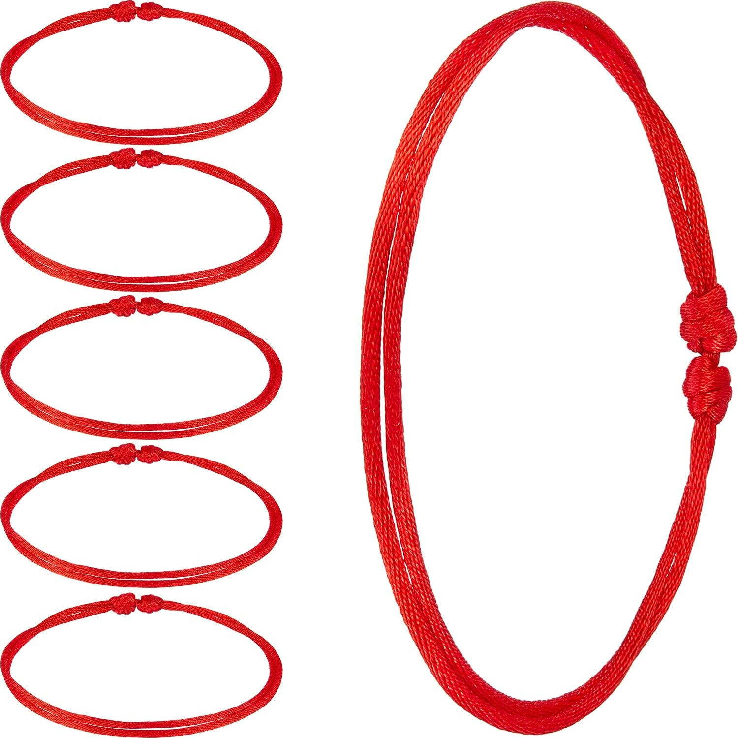 6 Pieces Red String Bracelets Kabbalah Red Cord Bracelet for Protection Women Me