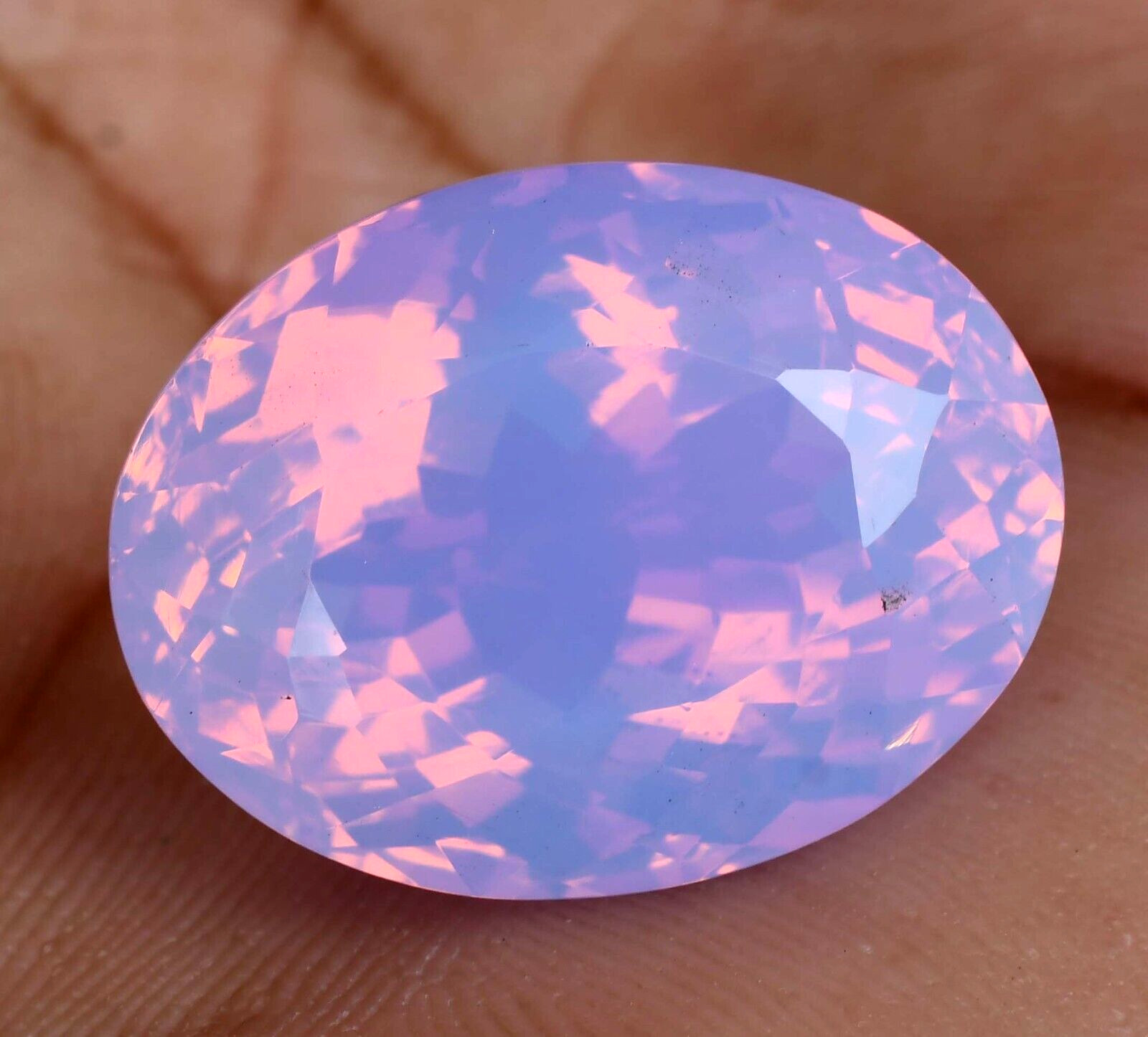 Natural Pink Opal 35.70 Ct Oval Welo Untreated Australian Certified Gemstone