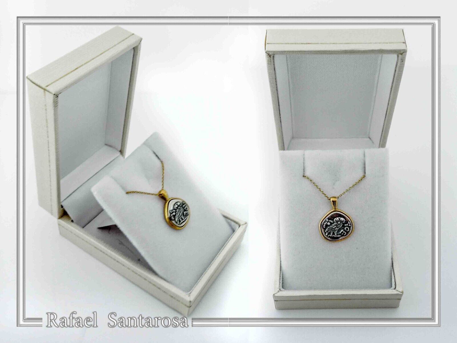 Owl coin pendant oxidized silver Athena’s tetradrachm Greek museum replica