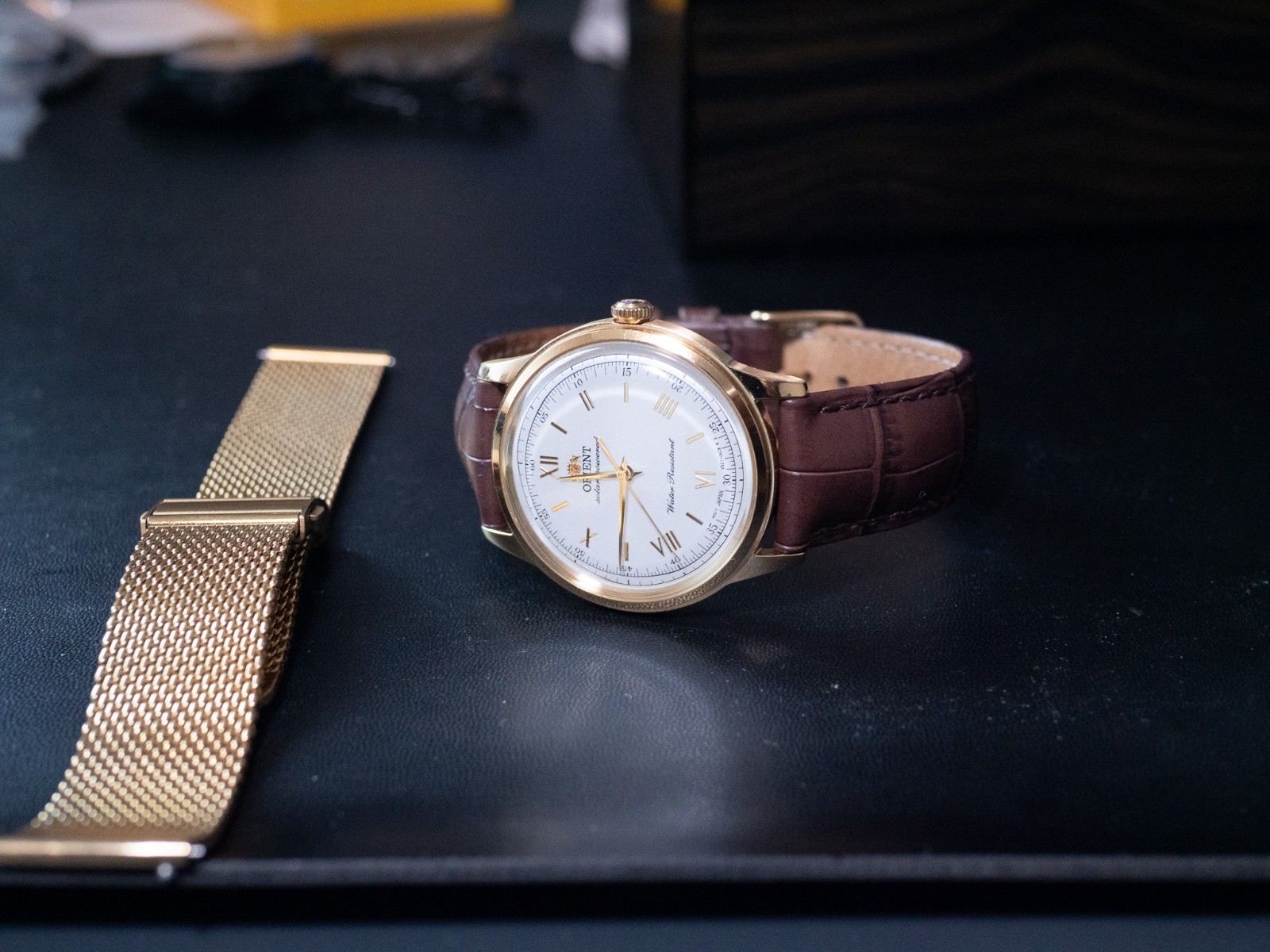 Orient Bambino Solar RA-WK0001S White Dial Upgraded Strap 38.4mm Watch
