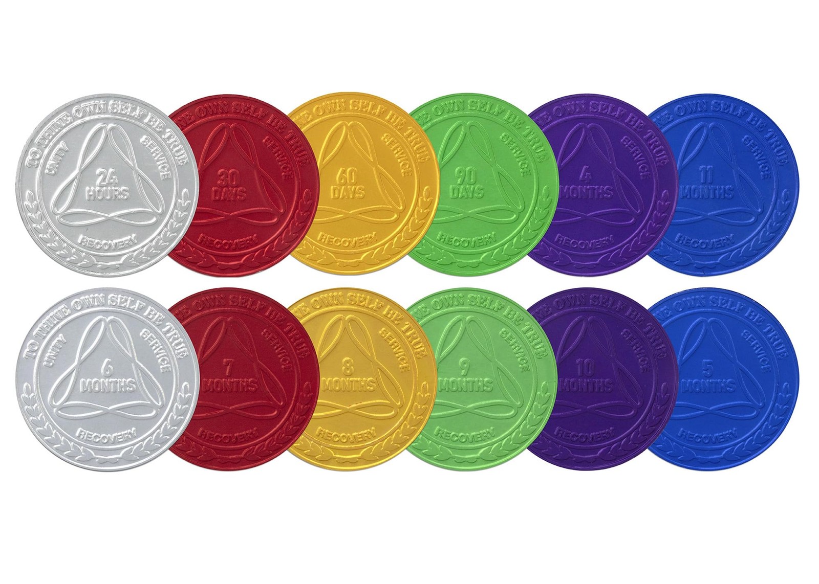 Sobriety Mint 3 inches, Multi-Color, Silver, Red, Green, Blue, Gold, Purple