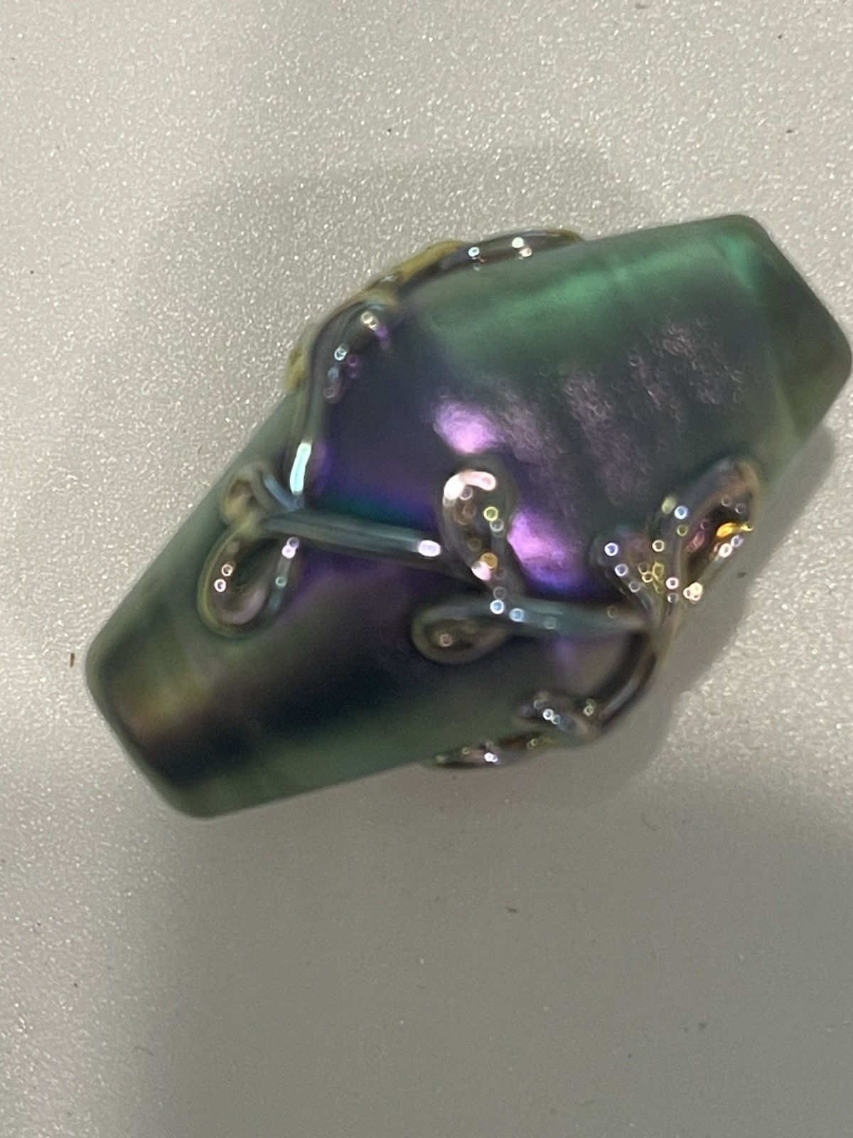 Lampwork Blown & Sculpted Bicone Focal Bead By SHANNON HILL.