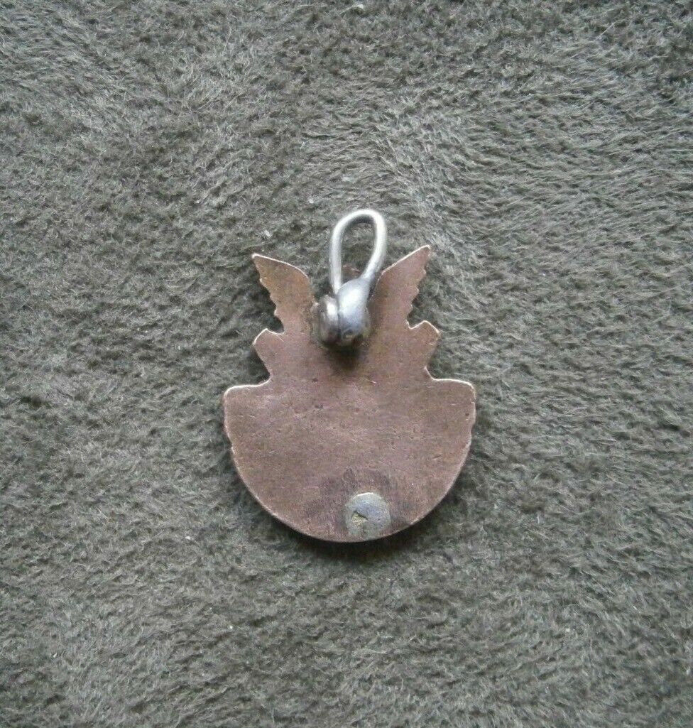 15 Years US Govt Service Vintage Copper & Enamel Bracelet Charm Pendant 1.5g