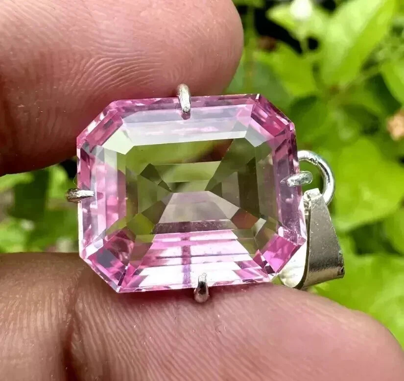 Natural 35 Carat Padparadscha Sapphire Certified Loose Gemstone 925 Silver