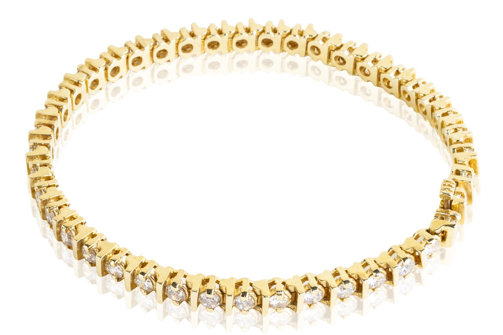 Vintage 3.54CT Diamond Tennis Bracelet in 14K Yellow Gold