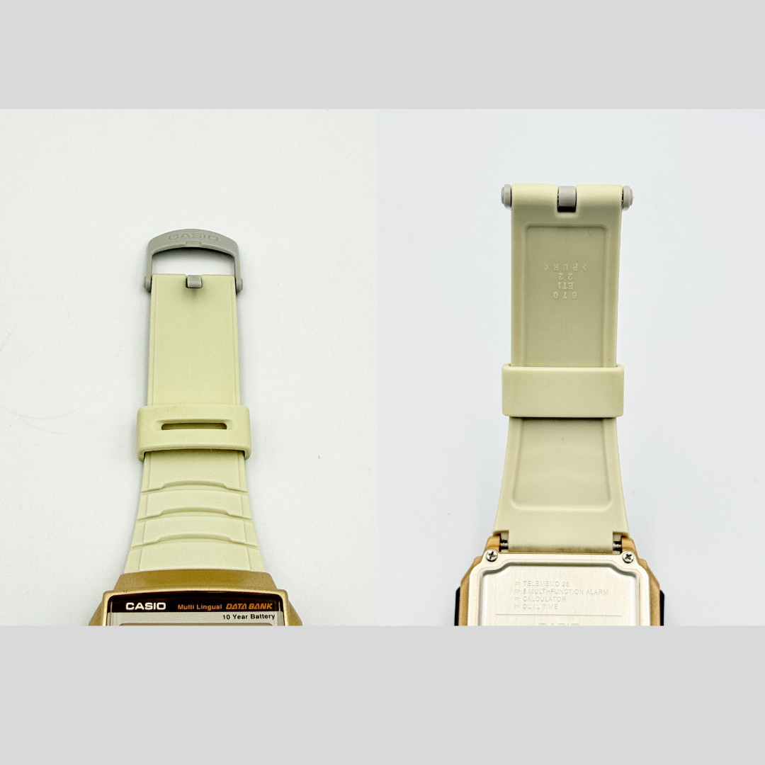 CASIO DBC-32 Data Bank Digital Calculator Beige Gold Color Quartz Watch – Rank A