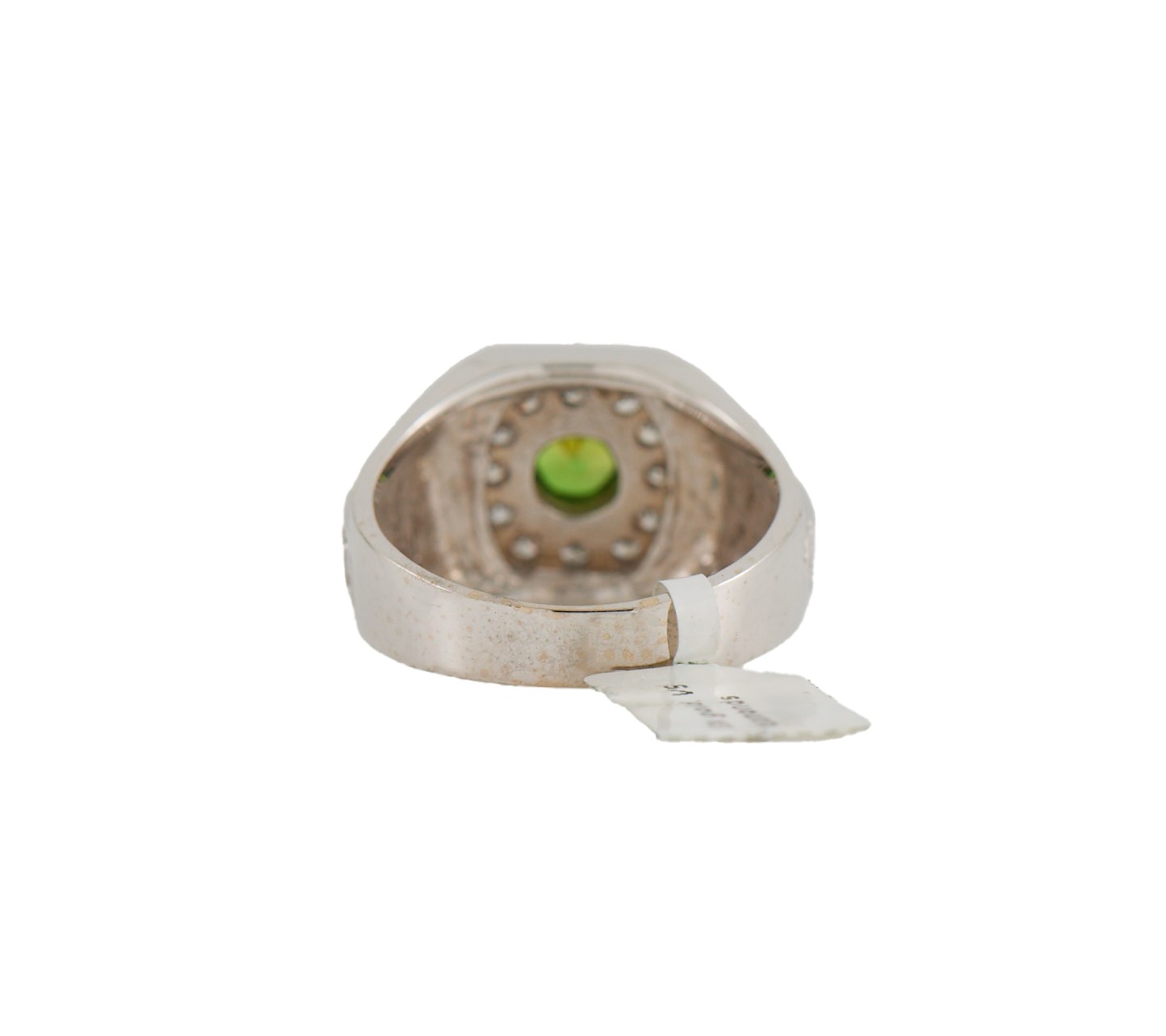 Gents 0.60ct Demantoid Garnet and 0.70ctw Diamond Halo Signet Ring in 18K