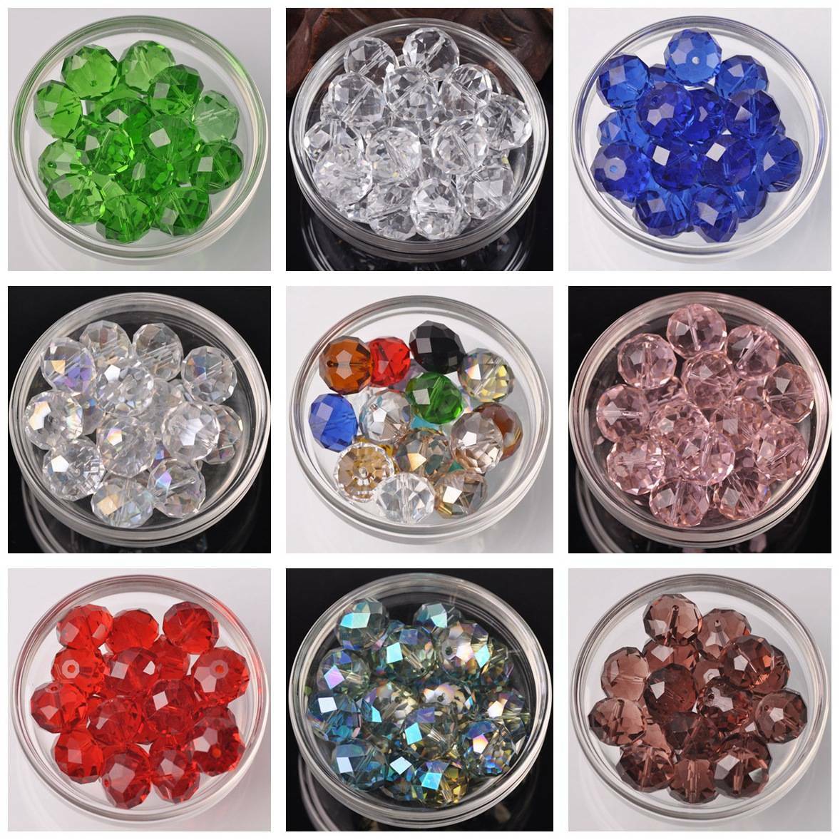 10pcs 18x13mm Big Rondelle Faceted Crystal Glass Prism Crafts Loose Beads lot