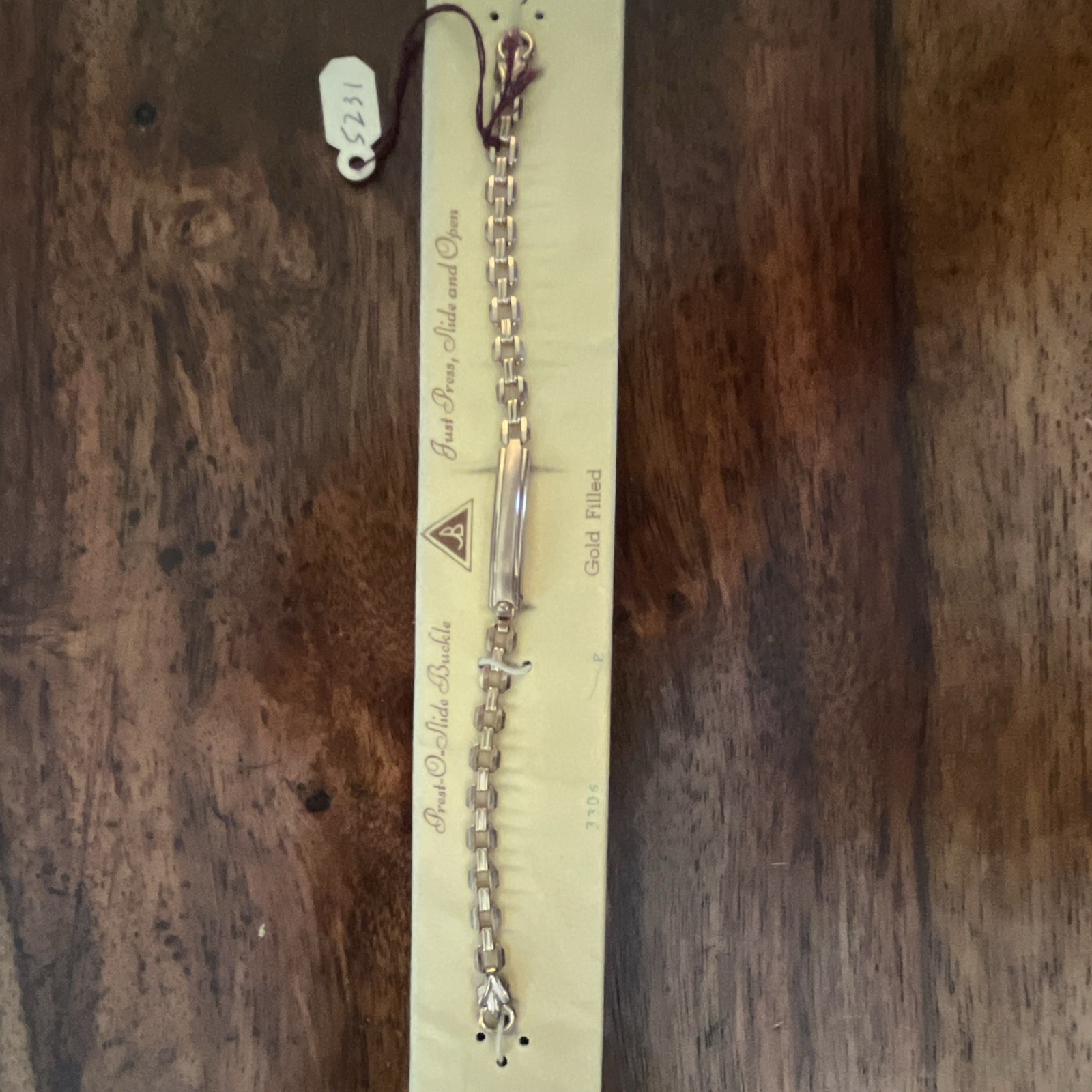 1/20 14K Gold Filled Gold Box Link Chain Bracelet, Slide Closure, Metal