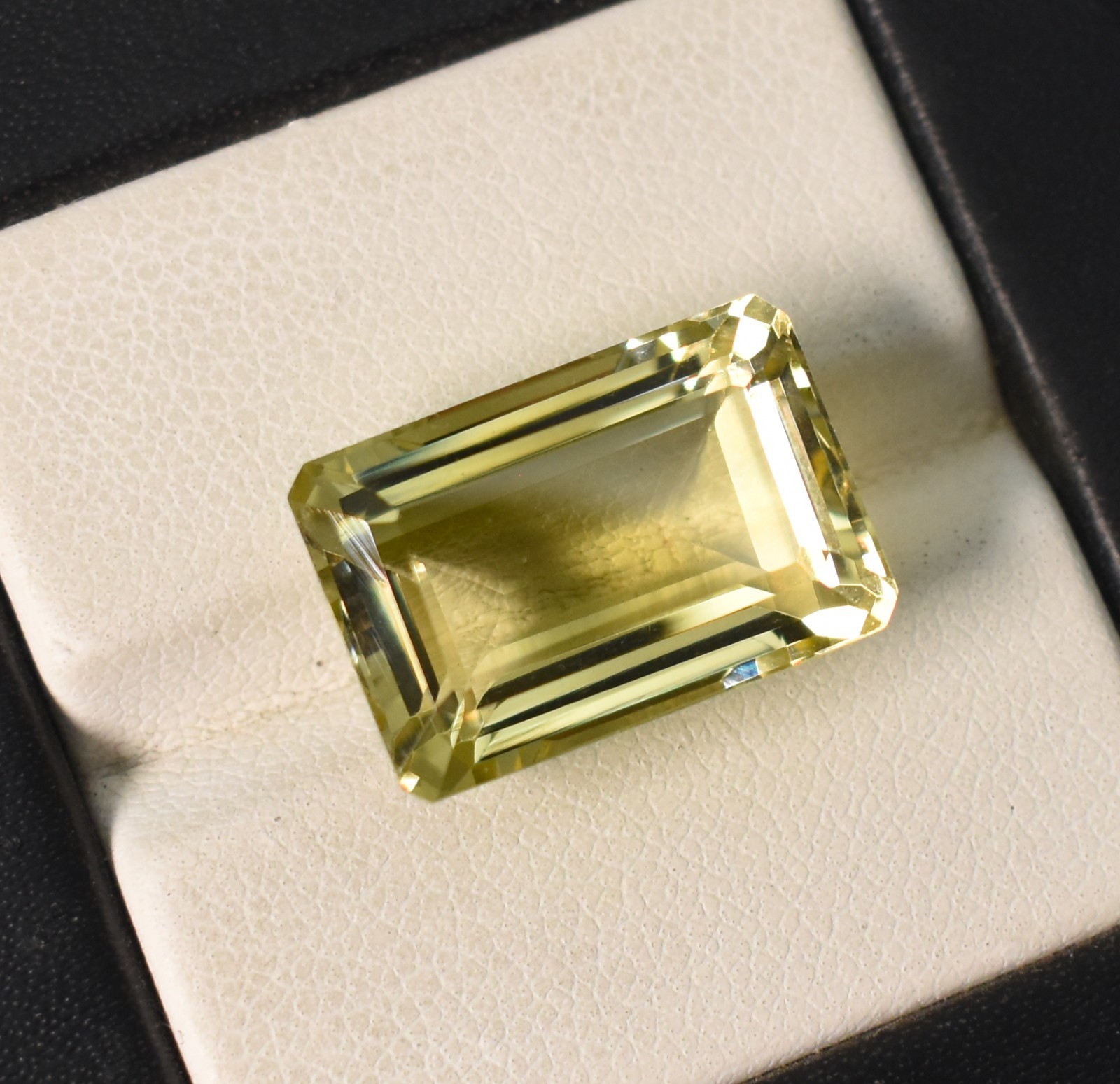 Natural Lemon Quartz Octagon Emerald Cut Gemstone 17X12.5X8 MM 13.15 Cts