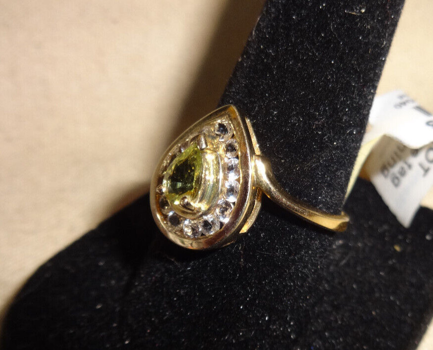 Solid 14k Yellow Gold Chrysoberyl Ring sz 7 new old stock qvc