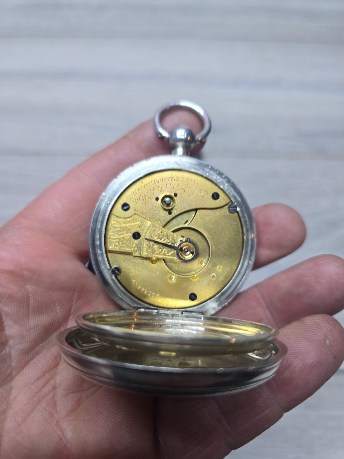 Solid Silver Cased American Waltham USA Traveler Pocket Watch 5cm Working