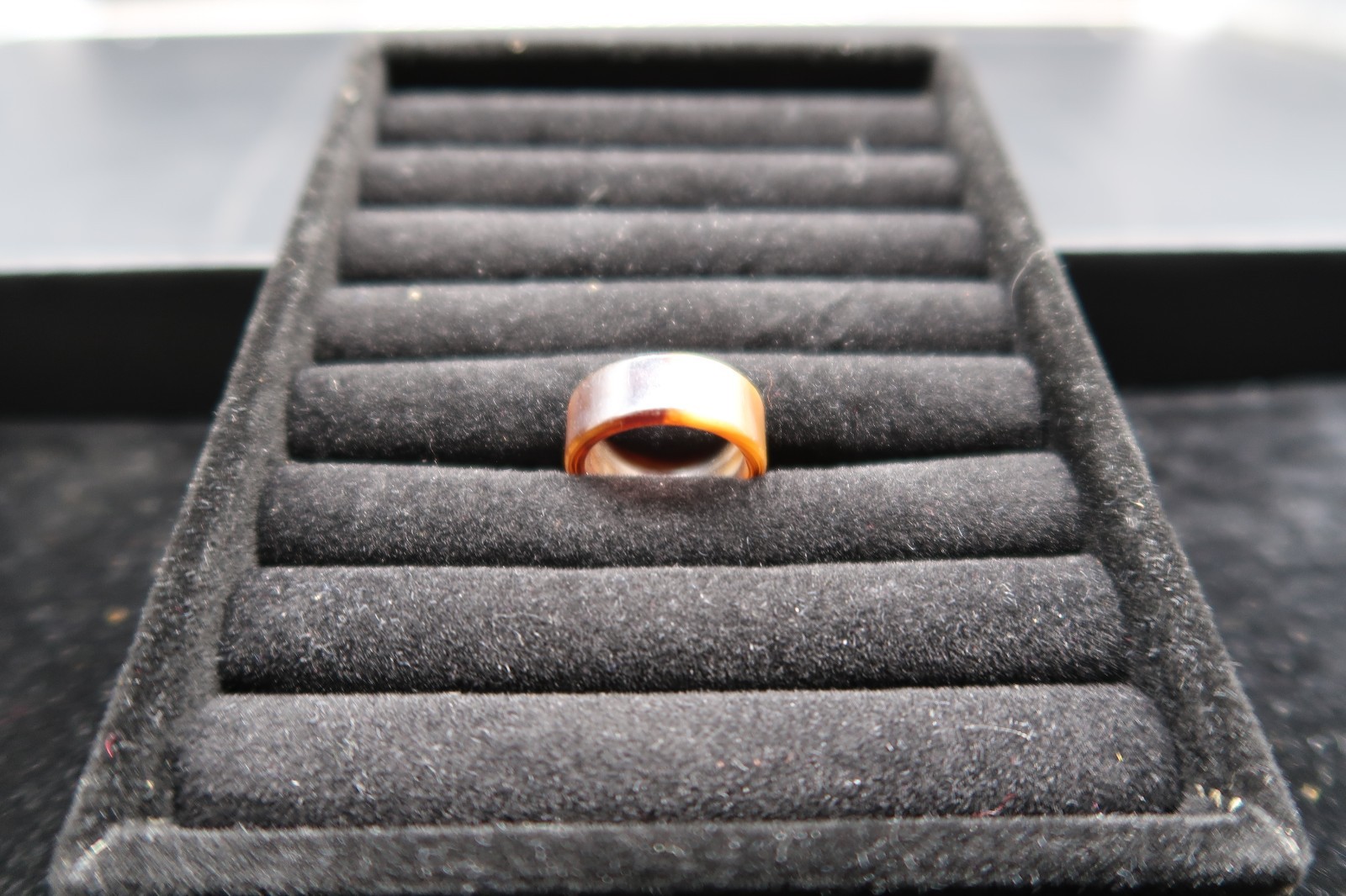Vtg Brown & Cream Tortoise Shell Ring Lucite Plastic Resin Size 6