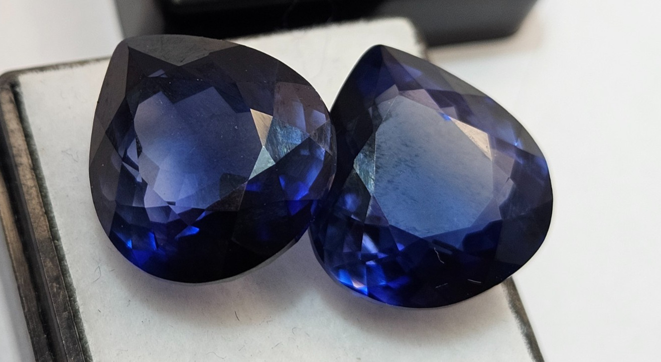 Blue Pear Cut 30+ Ct Natural Tanzanite Loose Pair GEMSTONE For Earring Making
