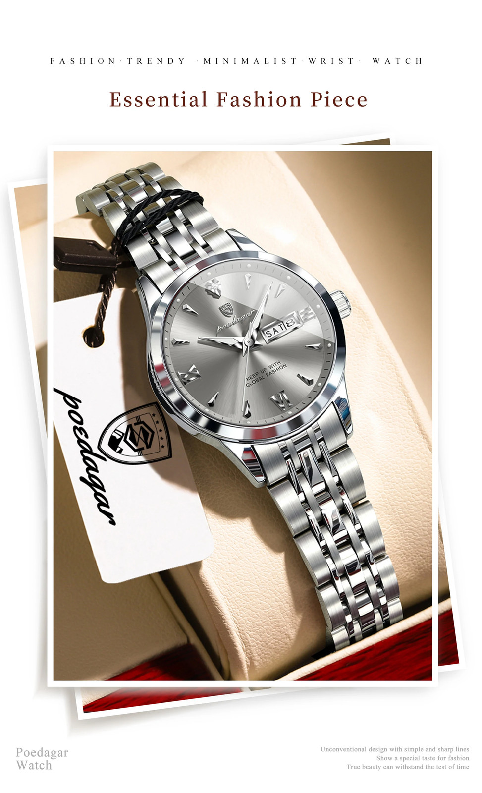 Watch For Woman Waterproof Luminous Date Week Ladies Watch