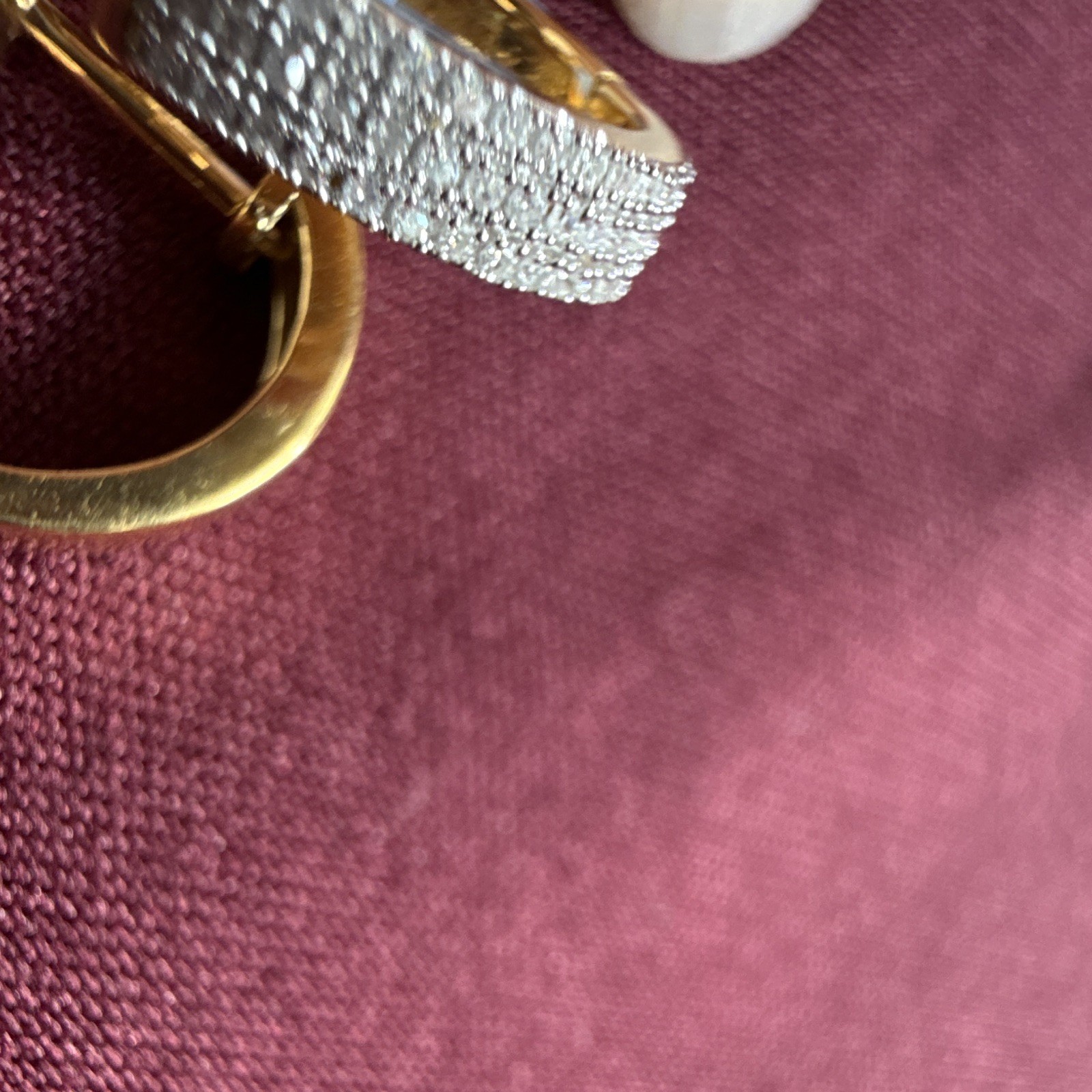 925 Sterling Silver Natural Round Diamond Pavé Hinged Huggie Hoop Gold 0.25CTW