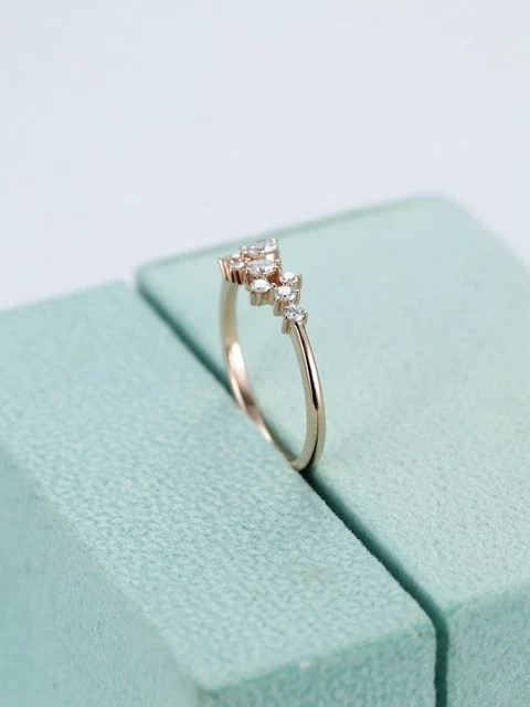 Lab Grown Diamond Engagement Band 1.60Ct Round Cut Ring 14K Rose Gold Plated